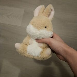 Plush Bunny Toy for Small Pets - Tan and White